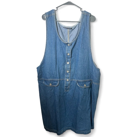 Vintage Route 66 Denim Tank Shift Dress – Approx. Size 3X, No Stretch - Picture 1 of 6